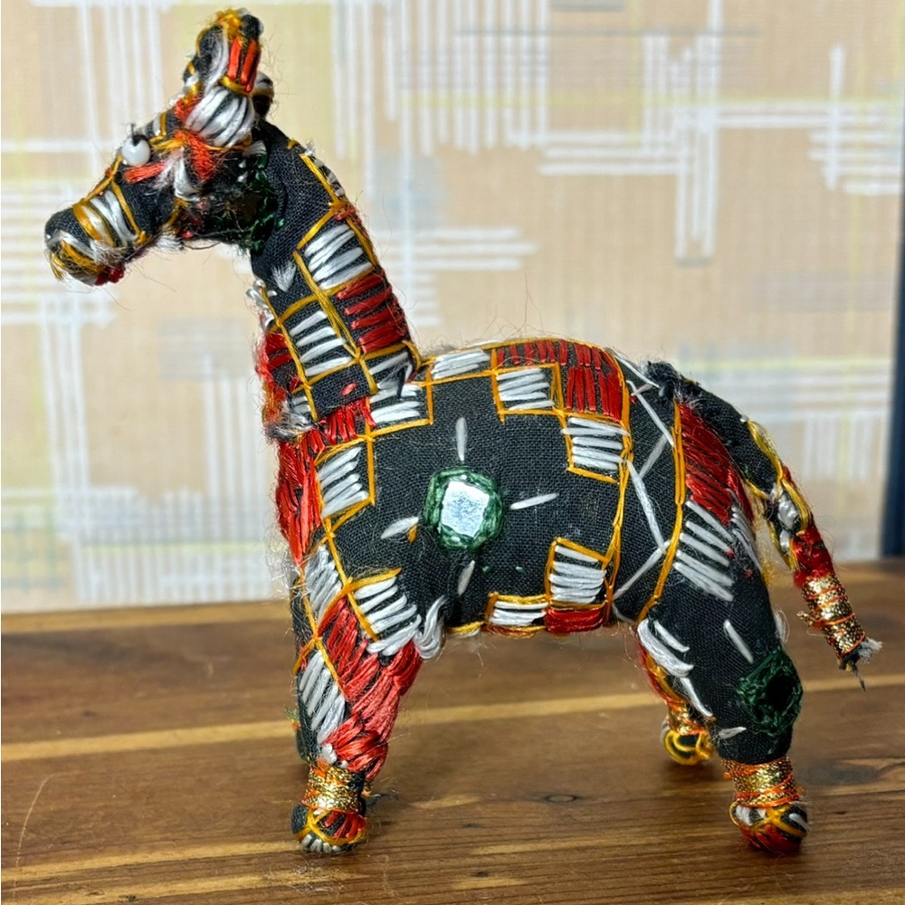 Cloth LLAMA with embroidered details throughout.World Market